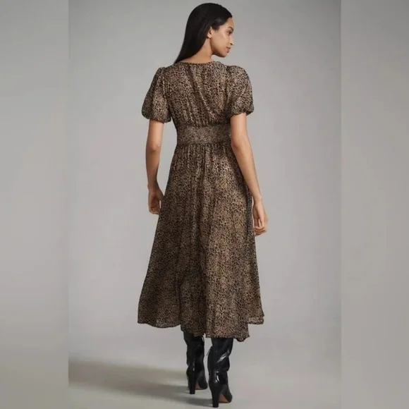 Anthropologie Black and Cream Midi Dress - Picture 6 of 6